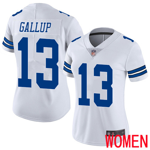 Women Dallas Cowboys Limited White Michael Gallup Road #13 Vapor Untouchable NFL Jersey->women nfl jersey->Women Jersey